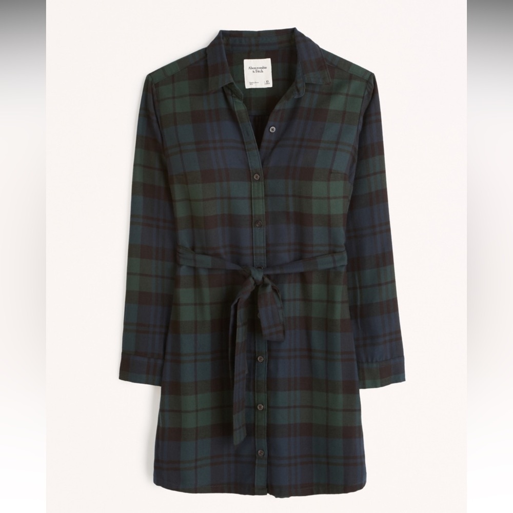 Abercrombie and Fitch flannel tie dress size large